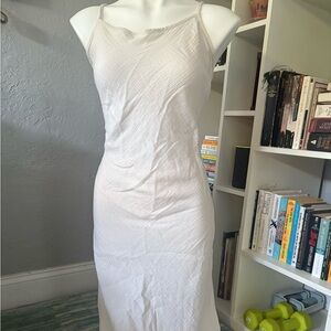 Prana White Halter Sheath Maxi Dress